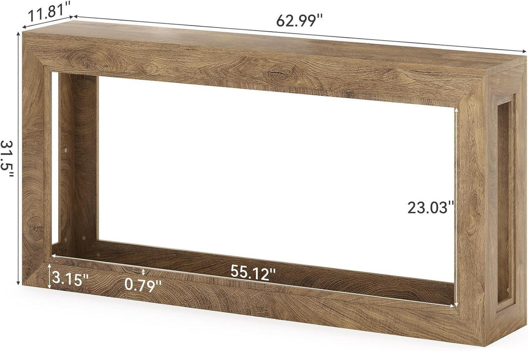 Narrow Console Tables, 63" Couch Table behind Sofa, Extra Long Console Table for Entryway, Hallway, Living Room, Entrance, Foyer, Modern Light Oak Brown