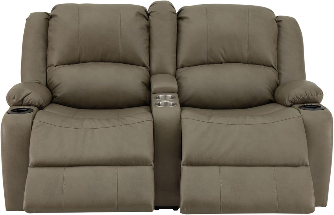 Charles 64" Powered Recliner RV Sofa with Console and Cupholders | Zero Wall Loveseat for Camper | Wall Hugger Couch with Upgraded 2023 Fabric (Putty)
