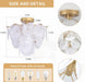 Golden Glass 4-Light Flush Mount Ceiling Chandelier