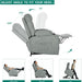 Grey Power Recliner with Massage & Heat