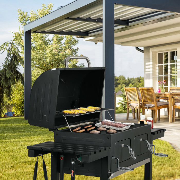 Oversize Charcoal BBQ Grill Liftable Charcoal Tray Backyard Patio Outdoor Cooker