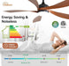 52 Inch Smart Ceiling Fan with Light, Modern Ceiling Fan with Dimmable Memory LED, Compatible with Alexa/Google/App, 6 Speeds 5000CFM, Timer Quiet Reversible DC Motor, ABS, FCC/ETL, Brown