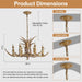 Six Light Antler Chandelier With Durable ResinComposite