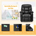 Kids Recliner Chair with Cup Holder, Adjustable Leather Lounge Chair W/Footrest & Side Pockets for Children Boys Girls Room, Ergonomic Toddler Furniture Sofa, Kids Recliner (Black)