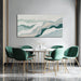 Neutral Abstract Wall Art Geometric Canvas Painting Blue Green and White Pictures Wall Decor for Living Room Bedroom Modern Artwork for Office 24X48 Inch