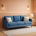 80 Inches Brilliant SkyBlue Chenille Sofa Reinforced