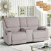 Loveseat Recliner, RV Reclining Loveseat, Home Theater Seating, Manual Loveseat with Console, 4 Cup Holders, 2-Seater Recliner Sofa, RV Furniture (Light Grey, Loveseat with Console)