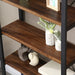 Five Tier Antique Industrial Etagere Bookshelf Brownstone