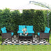 4-Piece Patio Furniture Set Outdoor Rattan Wicker Conversation Set with Coffee Table, Sectional Sofa Bistro Set with Cushions for Garden Poolside Backyard