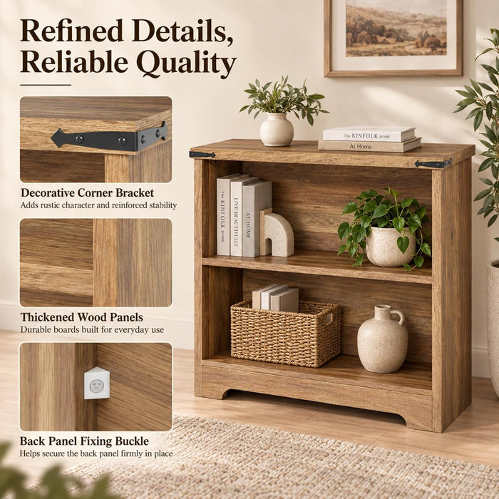 Small 3-Tier Book Shelf, Engineered Wood Bookcase,Bookshelf for Home, Brown