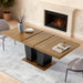 63-79 Inch Extendable Dining Table for 4-8 People (Brown+Black)