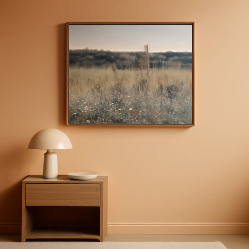 Extra Large Framed Vintage Wall Art, Living Room Country Farmhouse Decor, Flower Meadow Landscape Paintings, Canvas Prints, Retro Scenery Long Pictures for Bedroom above of Bed,20X40Inch