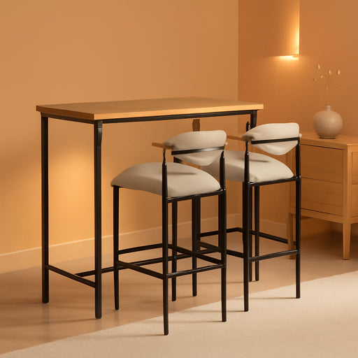 Counter Height Bar Stools Set of 2, 20.5" Extra Wide Seat Bar Chairs with Back, Upholstered Fabric Barstools for Kitchen Island Home Bar, Metal Legs, 25.5" Seat Height,Camel