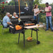 Charcoal Grill Offset Smoker, Charcoal Barbecue Grills with Spacious Cooking Area, Barrel BBQ Grill and Smokers Combo for Outdoor Balcony Picnics Party Camping