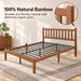 Bamboo Full Bed Frame with Headboard, Mission Style Bedroom