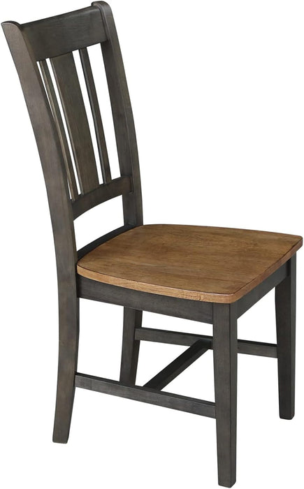International Concepts San Remo Splatback Dining Chair, Height, Hickory/Washed Coal