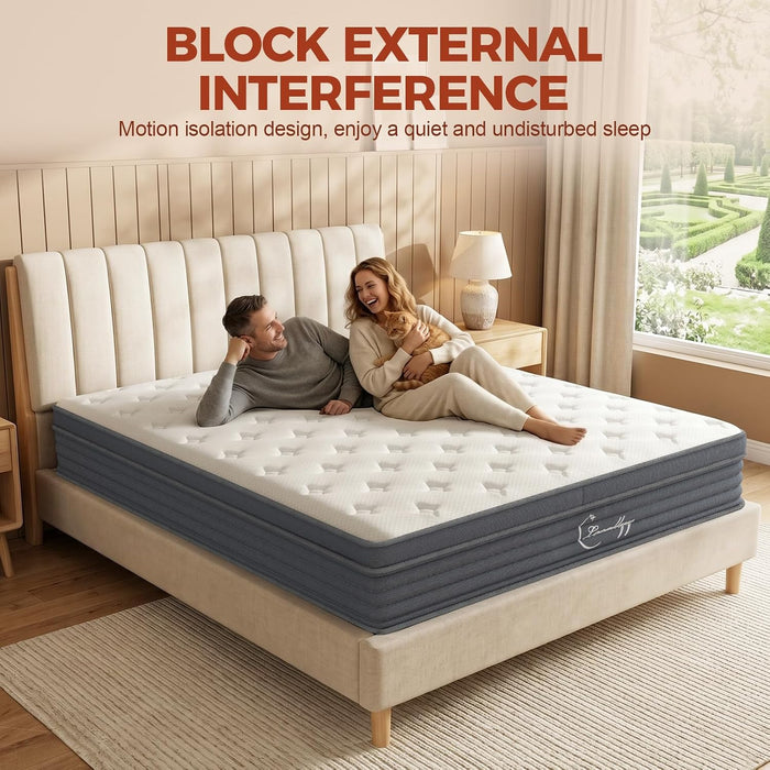 Queen Mattress, 12-Inch Hybrid, Medium Firm Euro Top