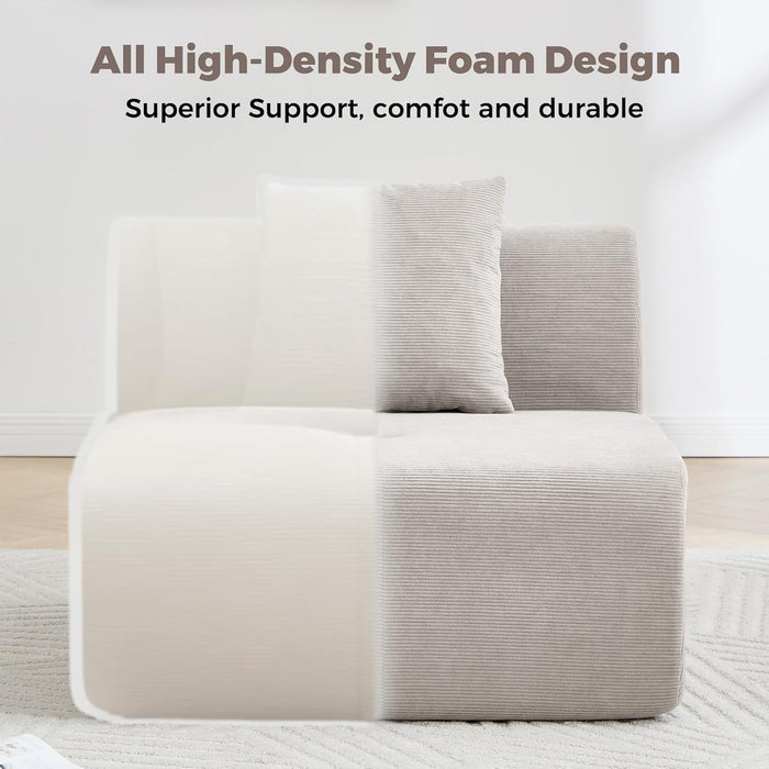160-Inch U-Shaped Modular Sectional Sofa Camel Ottoman