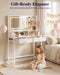 Small Makeup Vanity with Lights, Open Shelves, Fabric Drawers | Bedroom, Gifting, 3 Lighting Modes, Stable Frame, 31.5" X 15.8" X 51.2"