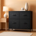 Dresser for Bedroom, Chest of Drawers, Steel, MDF, 5 Non-Woven Fabric Drawers, Storage Organizer Unit, Closet, Entryway, Ink Black and Ebony Black ULGS322B01S