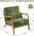 Olive Green Mid Century Chenille Upholstered Armchair