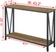 Rustic Sofa Console Table, 2-Tier Industrial Entryway Hallway Table for Living Room, Oak