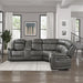 Brown Reclining Sectional Sofa with Storage & Cup Holders