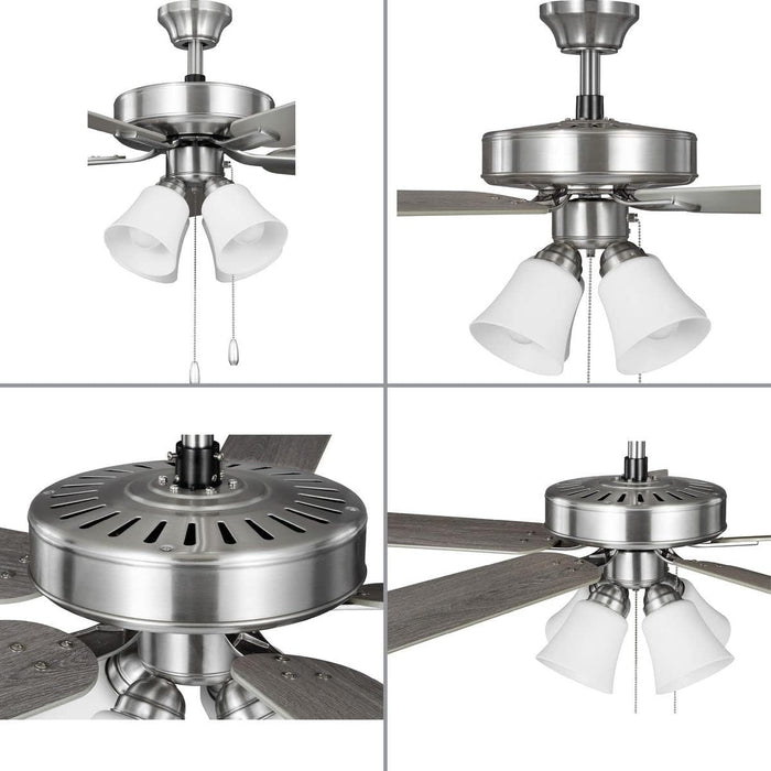 Airpro 52 In. Brushed Nickel 5-Blade AC Motor Transitional Ceiling Fan with Light