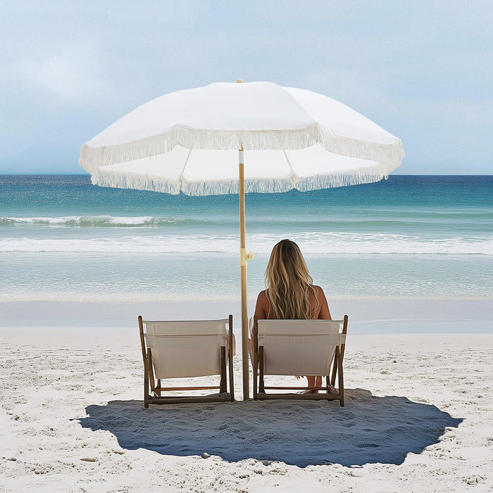 Outdoor Umbrella - Sun Protection, Rain Resistant, Windproof with Manual Open-Close Feature - Ideal for Beach, Camping, and Picnics