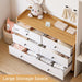 White Dresser with 6 Drawers for Bedroom