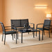 4 Pieces Patio Furniture Set Outdoor Garden Patio Conversation Sets Poolside Lawn Chairs with Glass Coffee Table Porch Furniture (Black)