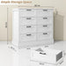 Odeekea White Dresser for Bedroom, Wood Dresser with 8 Drawers, Chest of Drawer for Bedroom Living Room Entryway Hallway, Modern Farmhouse Style