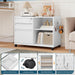 White 3-Drawer Rolling Metal File Cabinet Lockable
