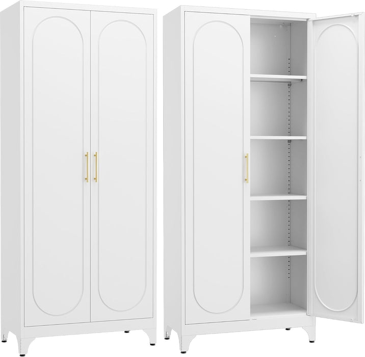 SeventyFiveInch White Industrial Grade Pantry Cabinet Storage