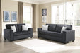 Dark Gray Modern Loveseat with 2 Accent Pillows