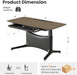 Electric Standing Desk 55X28 Inch, Wobble-Free Dual Motor Sit Stand up Home Office Computer Desk, One Piece Motorized Workstation Gamer Studio Table, Outlets & Footrest,Walnut Black