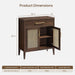 60" Walnut Sideboard Buffet Cabinet with Adjustable Shelves