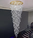 98'' Modern Crystal Chandelier for Entryway Raindrop Chandeliers LED Dimmable High Ceiling Flush Mount Light Fixtures for Staircaes Hallway Foyer Living Room LED Bulbs Included Gold