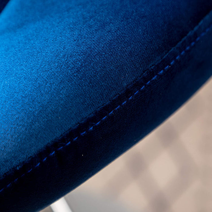 Ellston Velvet Adjustable Swivel Barstools in Blue, Set of 2