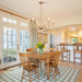 Golden Farmhouse Chandelier Dining Room Six Lights