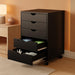 Five Drawer Chest On Wheels Black PremiumQualityHardwood