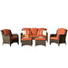 Melanson Patio 5 Piece Rattan Seating Group with Cushions