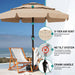 11FT 3-Tiers Patio Umbrella with Valance, Outdoor with Crank, Large Outdoor Market Umbrellas Vented with 8 Sturdy Ribs, Patio Table Umbrellas for Garden, Deck, Backyard, Pool, Beige