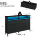 Black Dresser with LED Lights for Bedroom
