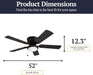 Classic 52-inch Matte Ceiling Fan Integrated Lighting