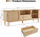 TV Stand, Media Console Table with Drawer and Sliding Door, Modern Entertainment Center with Storage for Living Room, Bedroom, Home Office (Natural with 1 Drawer)
