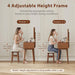 Wood Vanity with Mirror Light, Three-Drawer Vanity, Three-Color Adjustable Vanity Mirror, Suitable for Bedrooms and Dressing Rooms, Walnut Wood