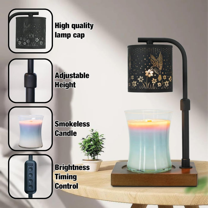 Candle Warmer Lamp Timer - Birthday Gifts for Women Mom, House Warming Gifts New Home Decor, Modern Farmhouse Decor, Hummingbirds Candle Warmer for All Jar Candles with 2 Bulb