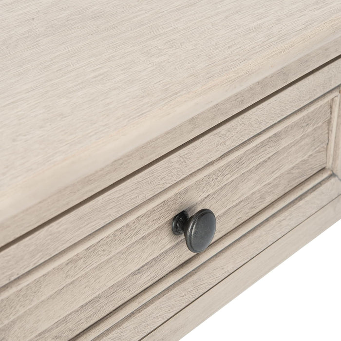 Home Collection Tate Greige 2-Drawer Bottom Shelf Console Table