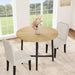 31.5 Inch round Dining Table for 2-4, Small Kitchen Dining Room Table for Space Saving, Wood Circle Kitchen Table with Sturdy Metal Frame (No Chairs)